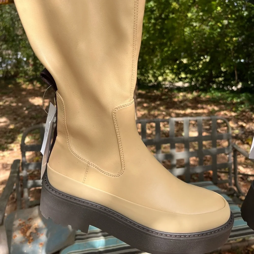 🆕.Franco Sarto Beige Over the Knee Boots Size 6